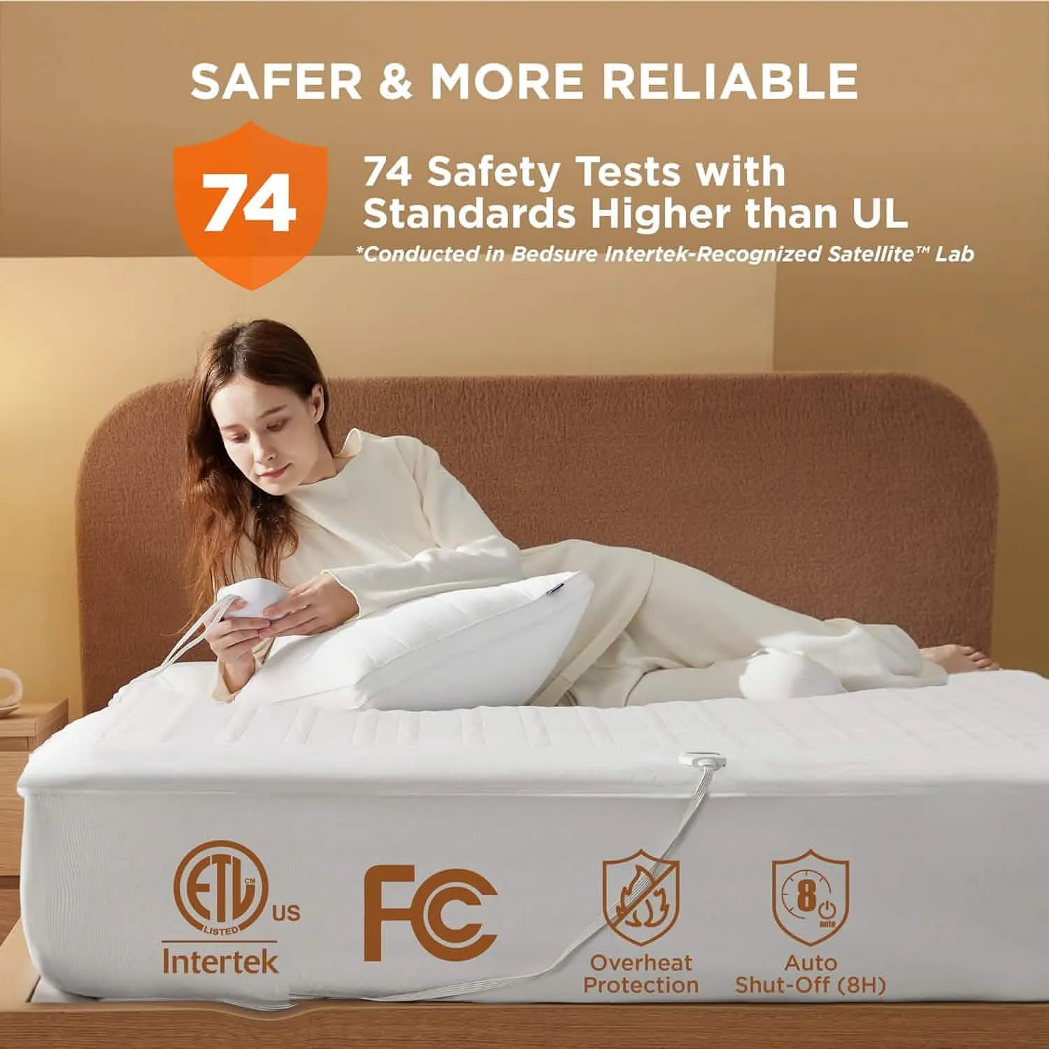 Polyester Microfiber Heated Mattress Pad