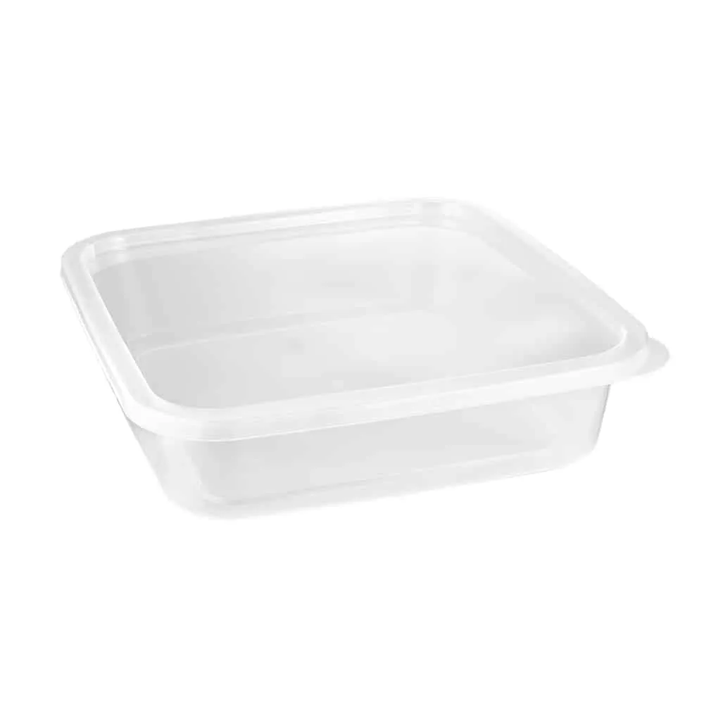 Premium Heavy Duty Plastic, Square, Microwaveable, Stackable 80oz Lunch/Dinner Containers with Airtight Lids