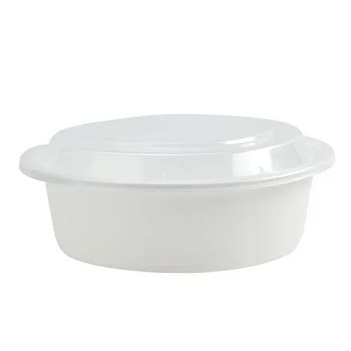 Premium Heavy Plastic Microwaveable, Stackable 7" 32oz Lunch/Dinner Containers with Airtight Lid