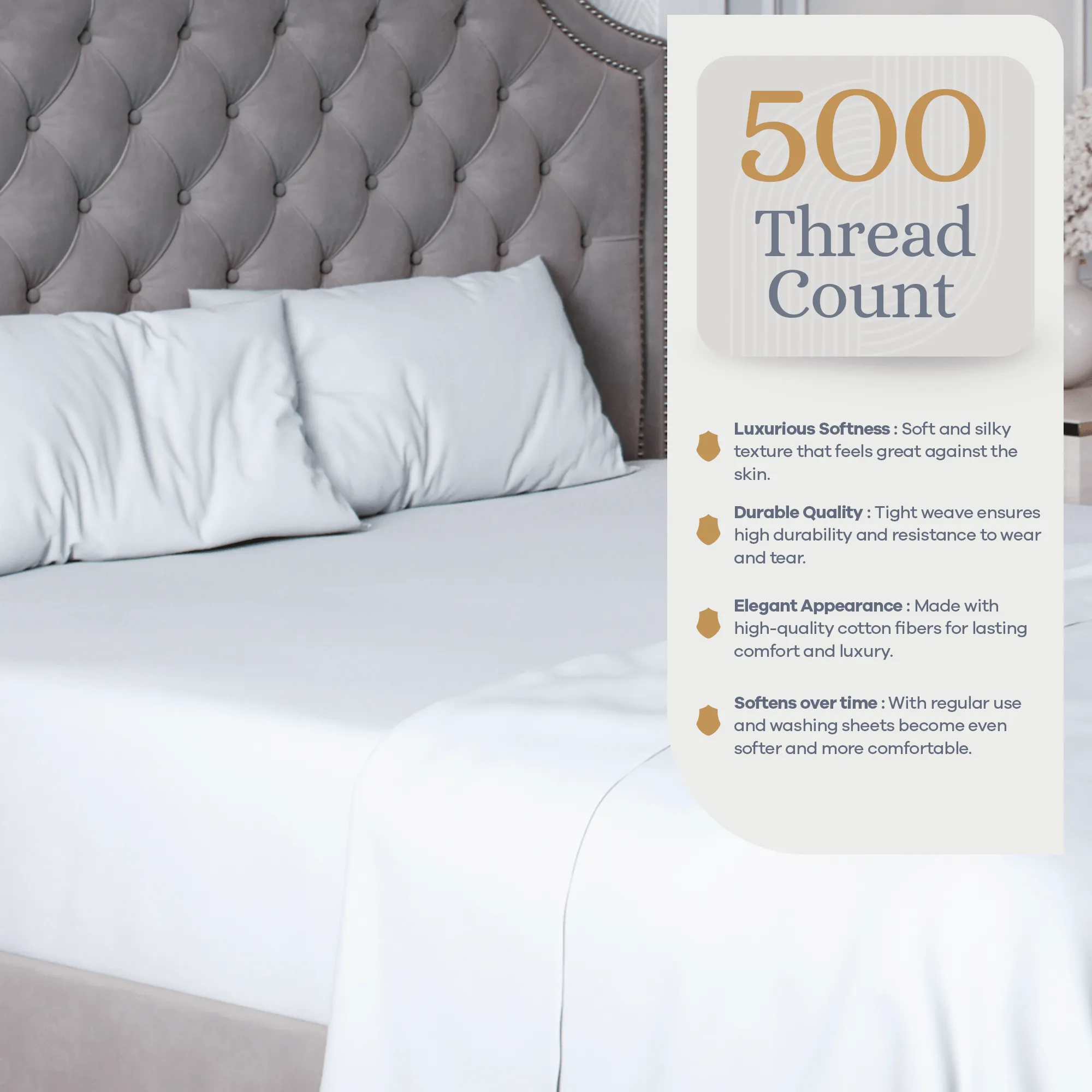 Premium Italian Crafted Percale Sheet Set, 500 Thread Count