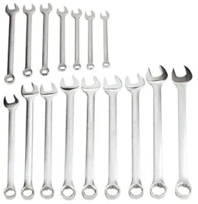 Proto 1200F-HD Torqueplus 12-Point Combination Wrench Sets, 16 Piece, Inch, Flat Handle, Satin (1 Set)