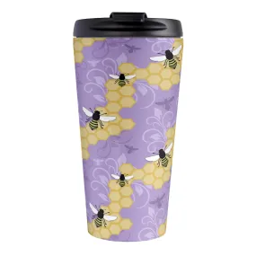 Purple Honeycomb Bee Travel Mug