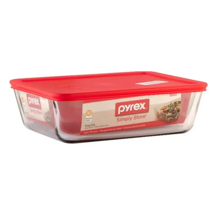 Pyrex Rectangular Storage Dish – 11-Cup – Red Lid