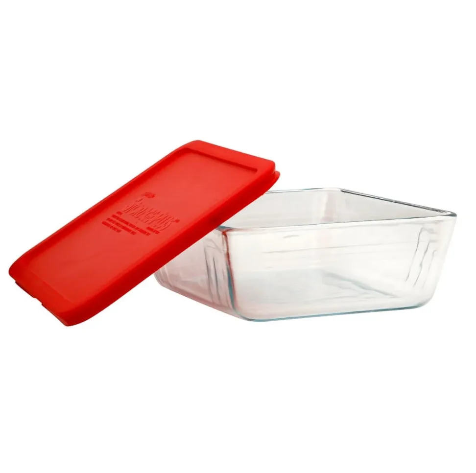 Pyrex Rectangular Storage Dish – 11-Cup – Red Lid