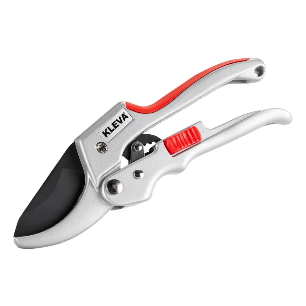 Quality Ratchet Pruning Shears With Easy Grip Squeeze & Release Handles