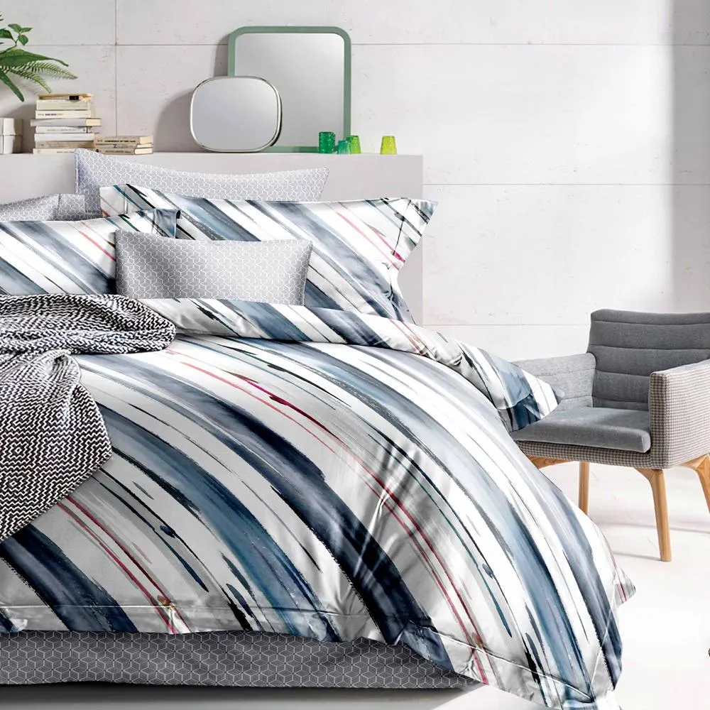 Quilt Cover Set King Bed Doona Duvet Reversible Sets Stripe Pattern