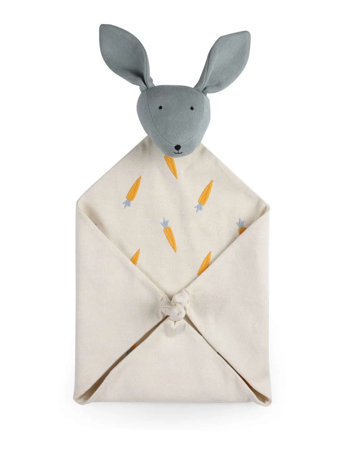 Rabbit with Carrot Baby Security blanket toy