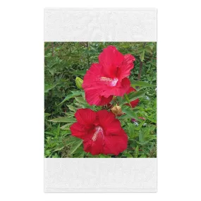 Red Flowers Rally Towel, 11x18