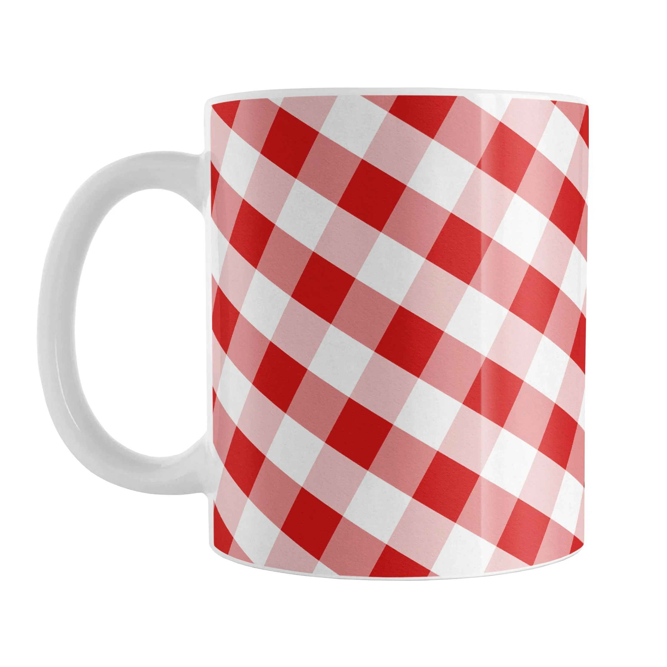 Red Gingham Mug