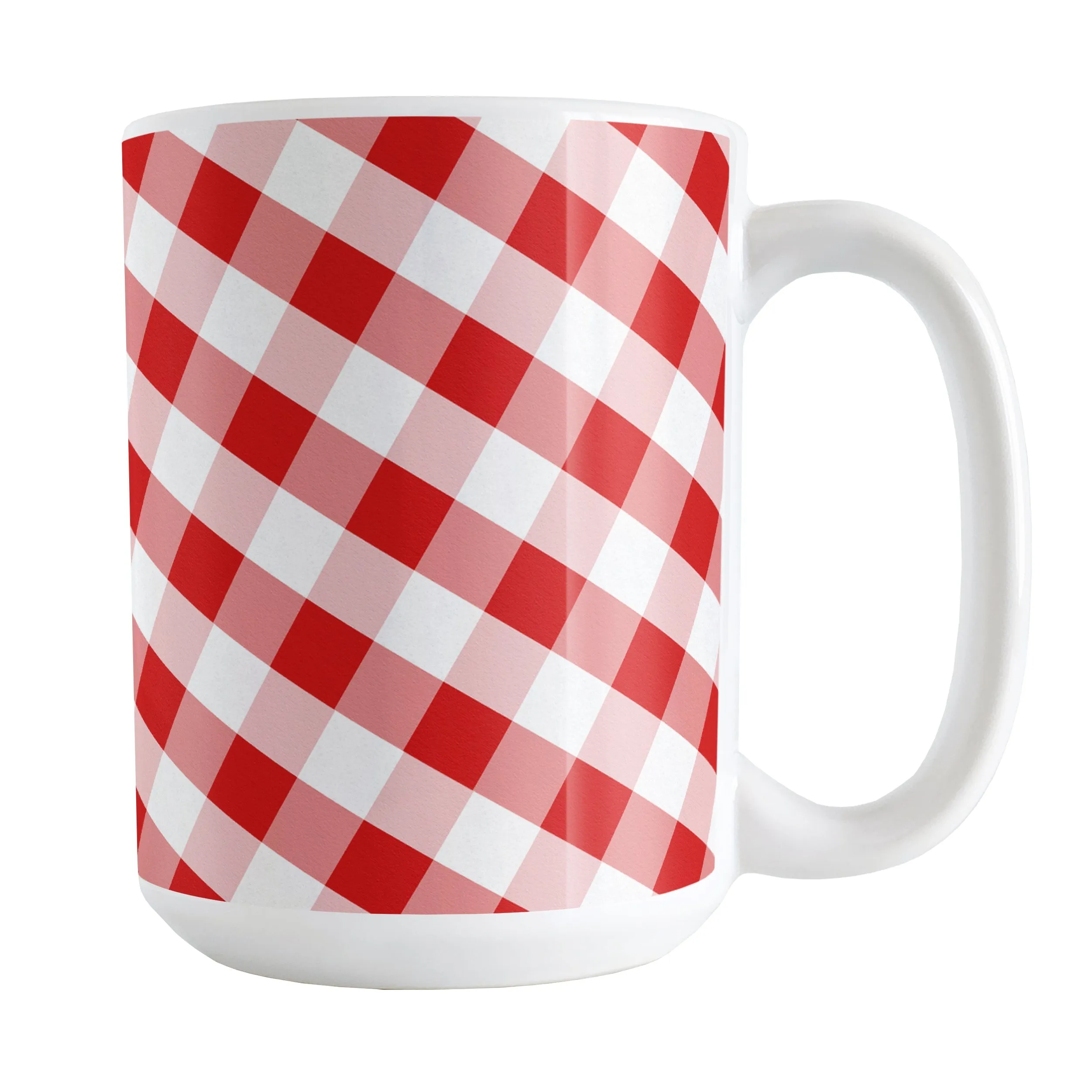 Red Gingham Mug