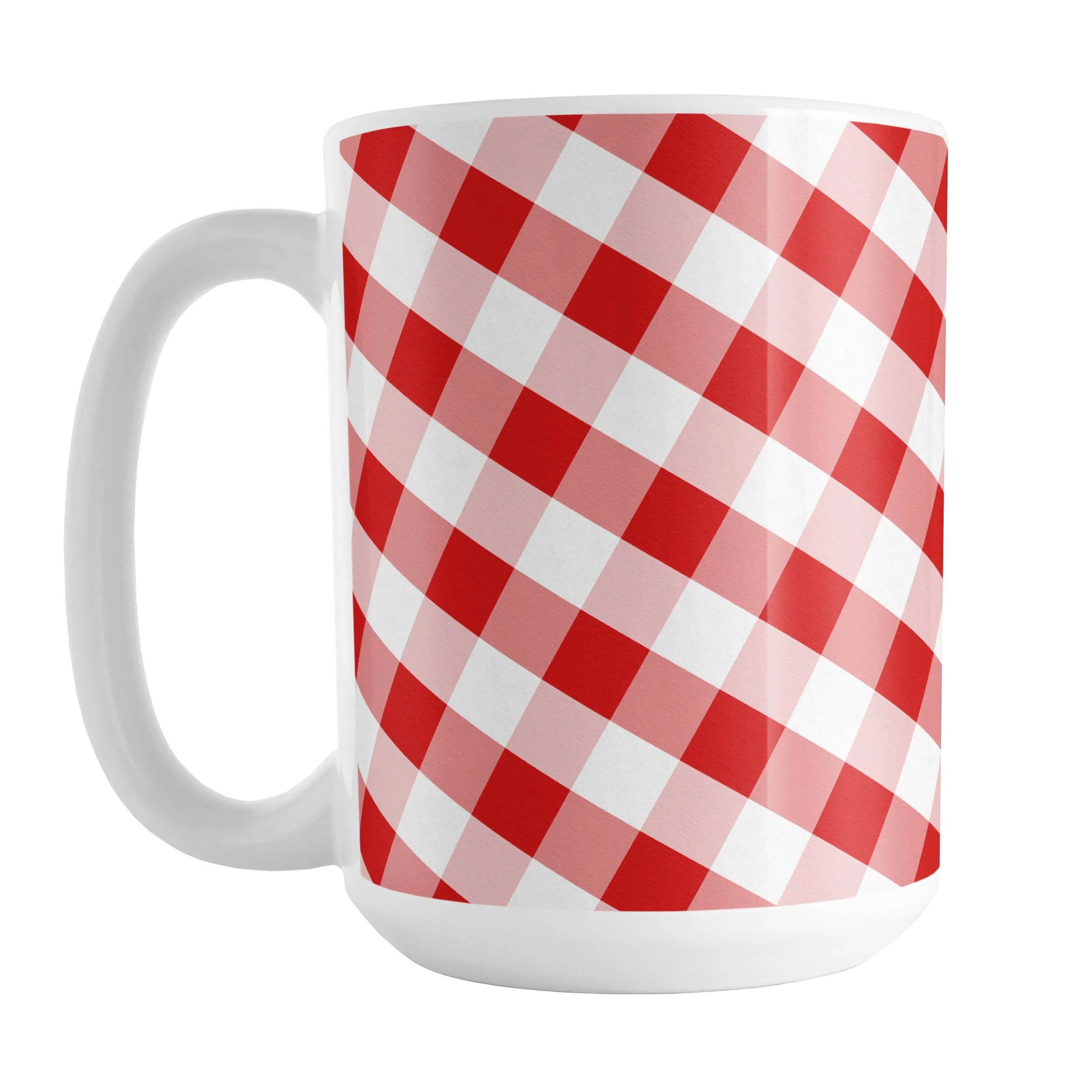 Red Gingham Mug