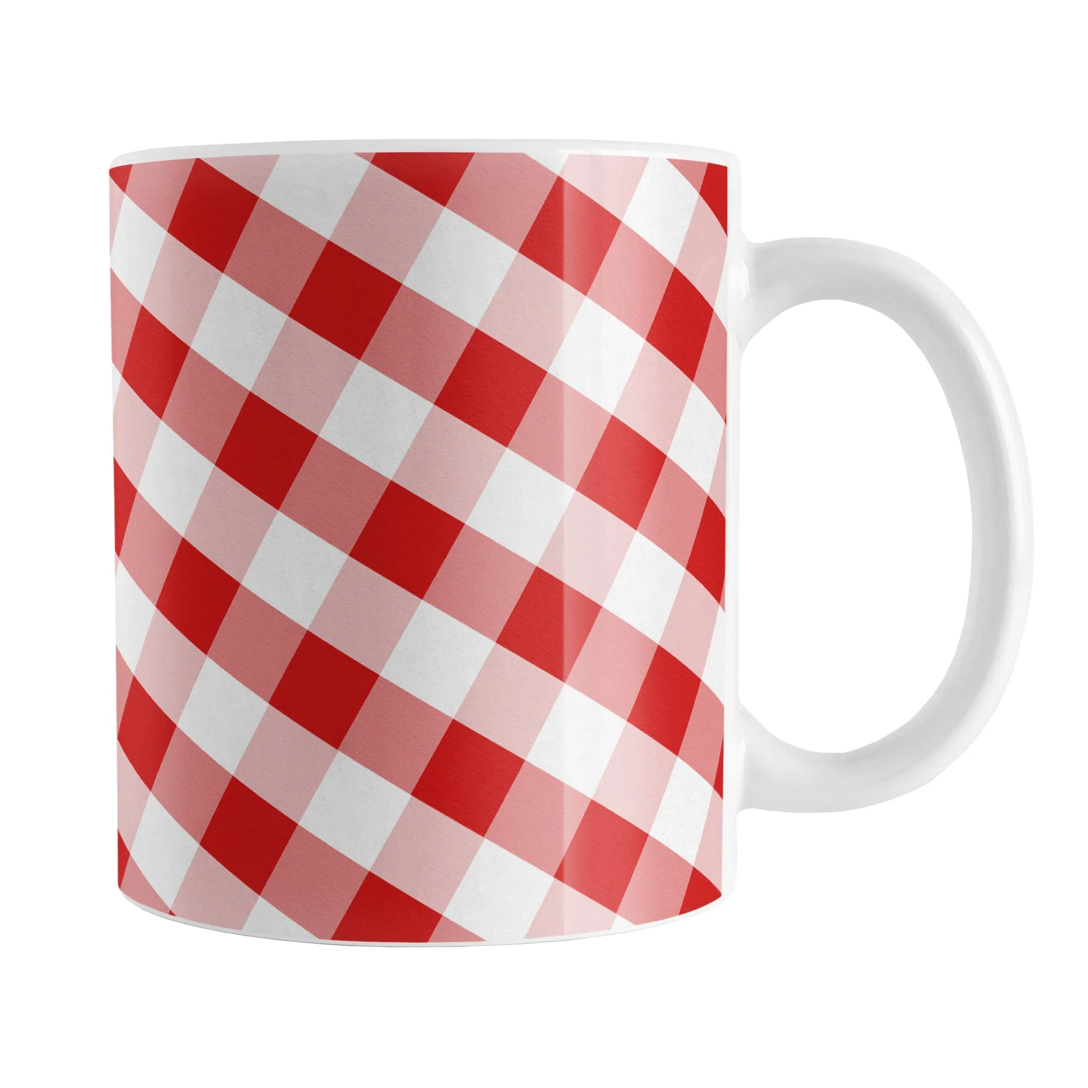 Red Gingham Mug