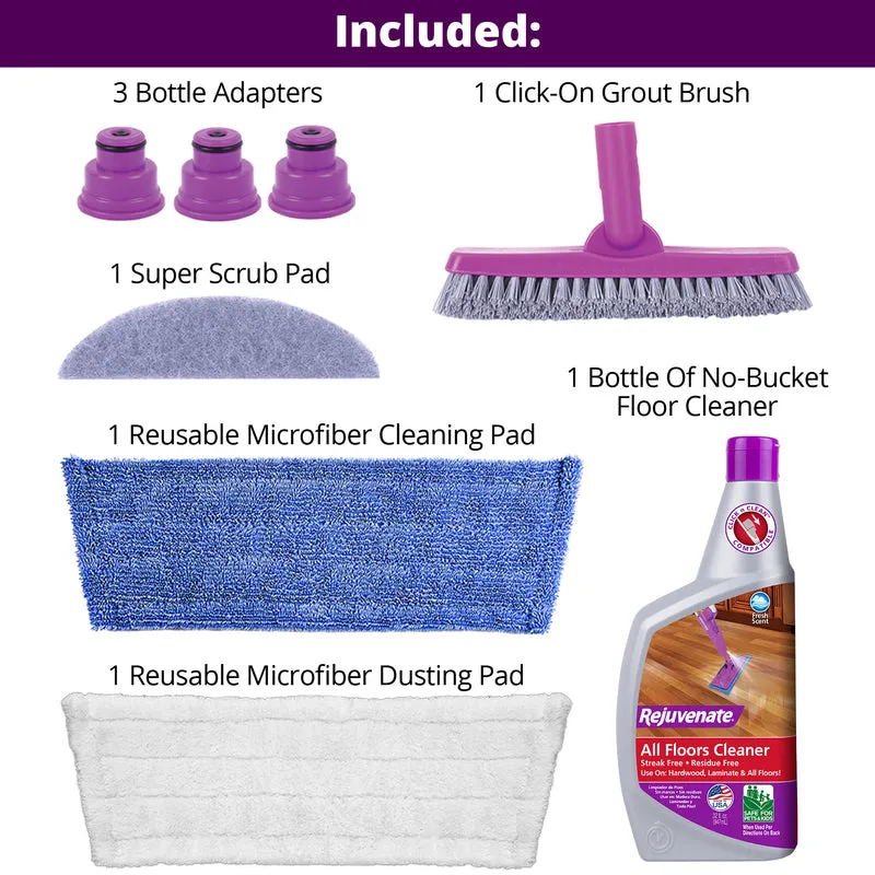 Rejuvenate Click n Clean 16 in. W Flat Mop Kit