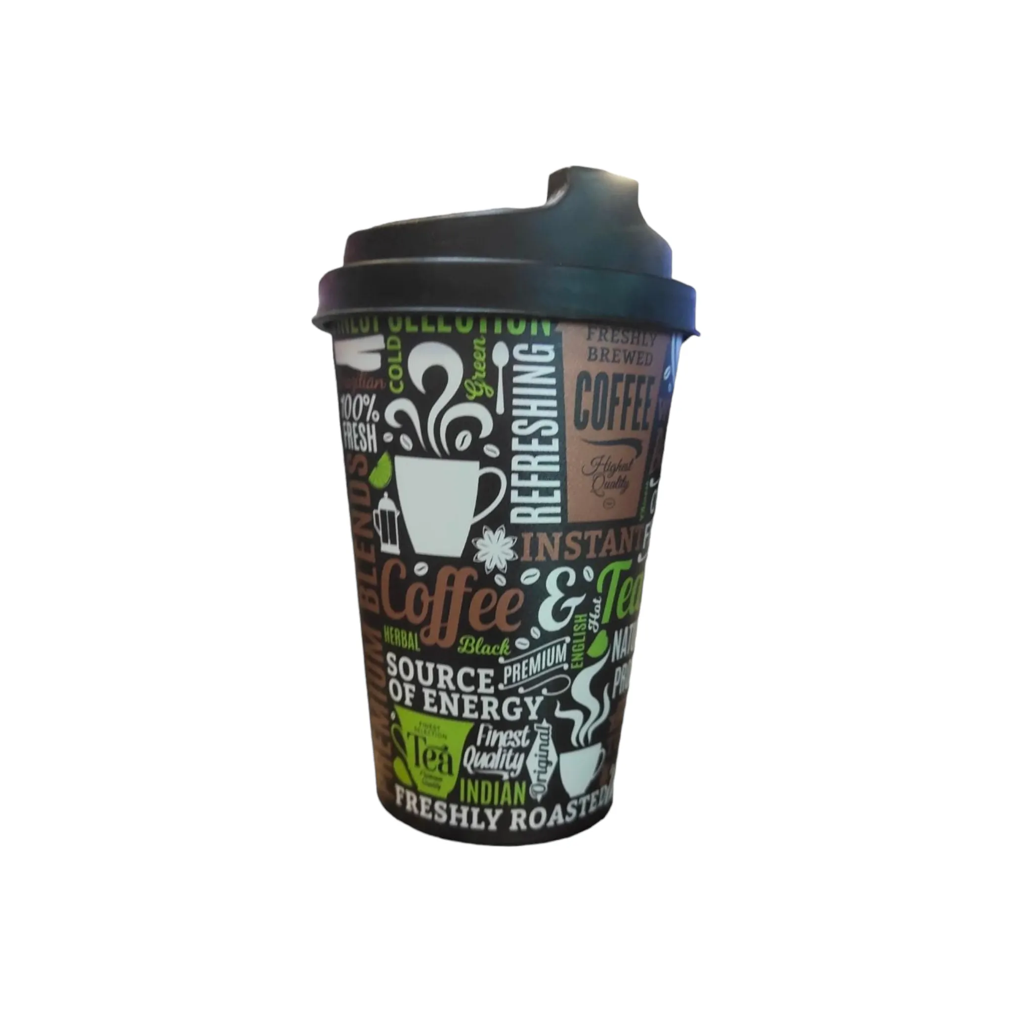 Reusable Takeaway Coffee Cup 340ml Printed Design Coffee&Tea