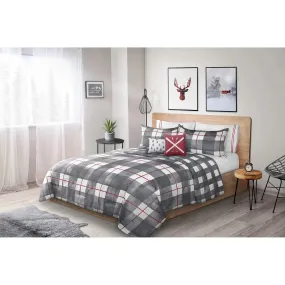 Reversible Watercolour Plaid Comforter Set