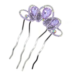 Rhinestone French Twist Up-do Comb with Large Teardrops