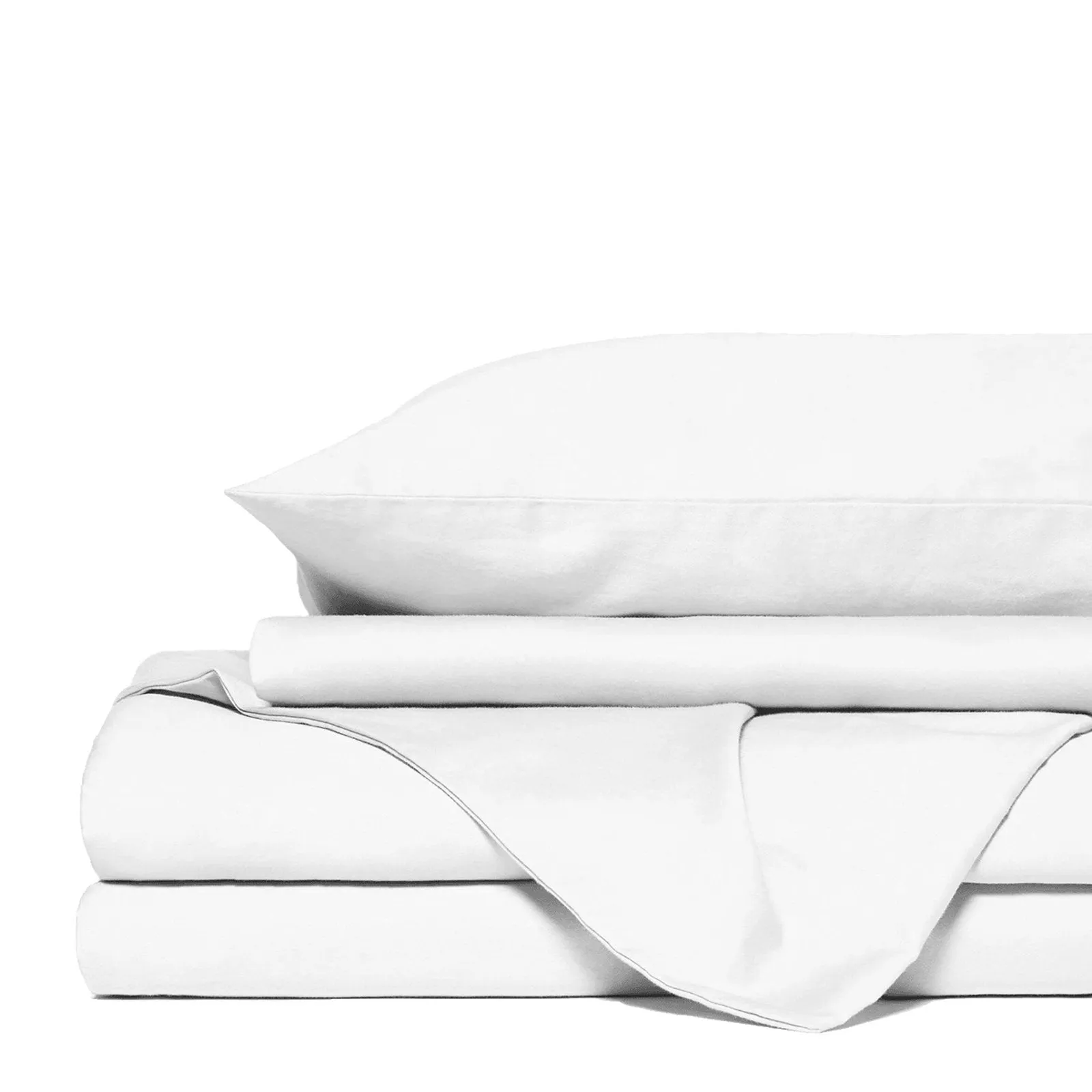 Royal Comfort 4 Piece 1500TC Sheet Set And Goose Feather Down Pillows 2 Pack Set Queen White