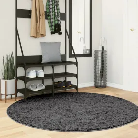 Rug OVIEDO Short Pile Anthracite Ø 160 cm