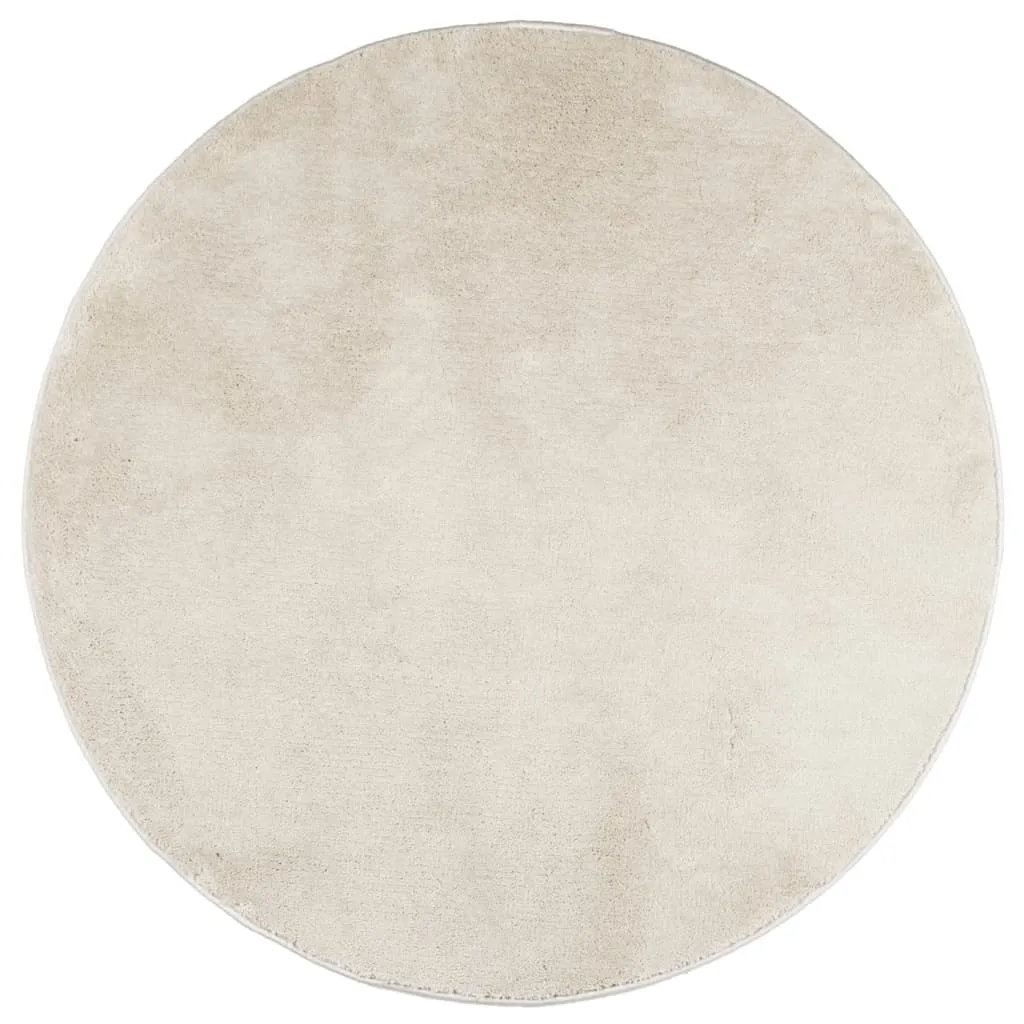 Rug OVIEDO Short Pile Beige Ø 80 cm