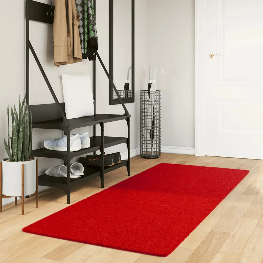 Rug OVIEDO Short Pile Red 80x200 cm