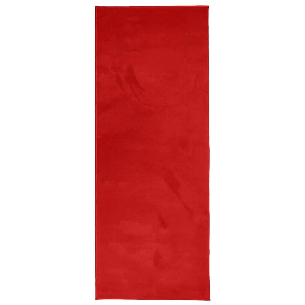 Rug OVIEDO Short Pile Red 80x200 cm