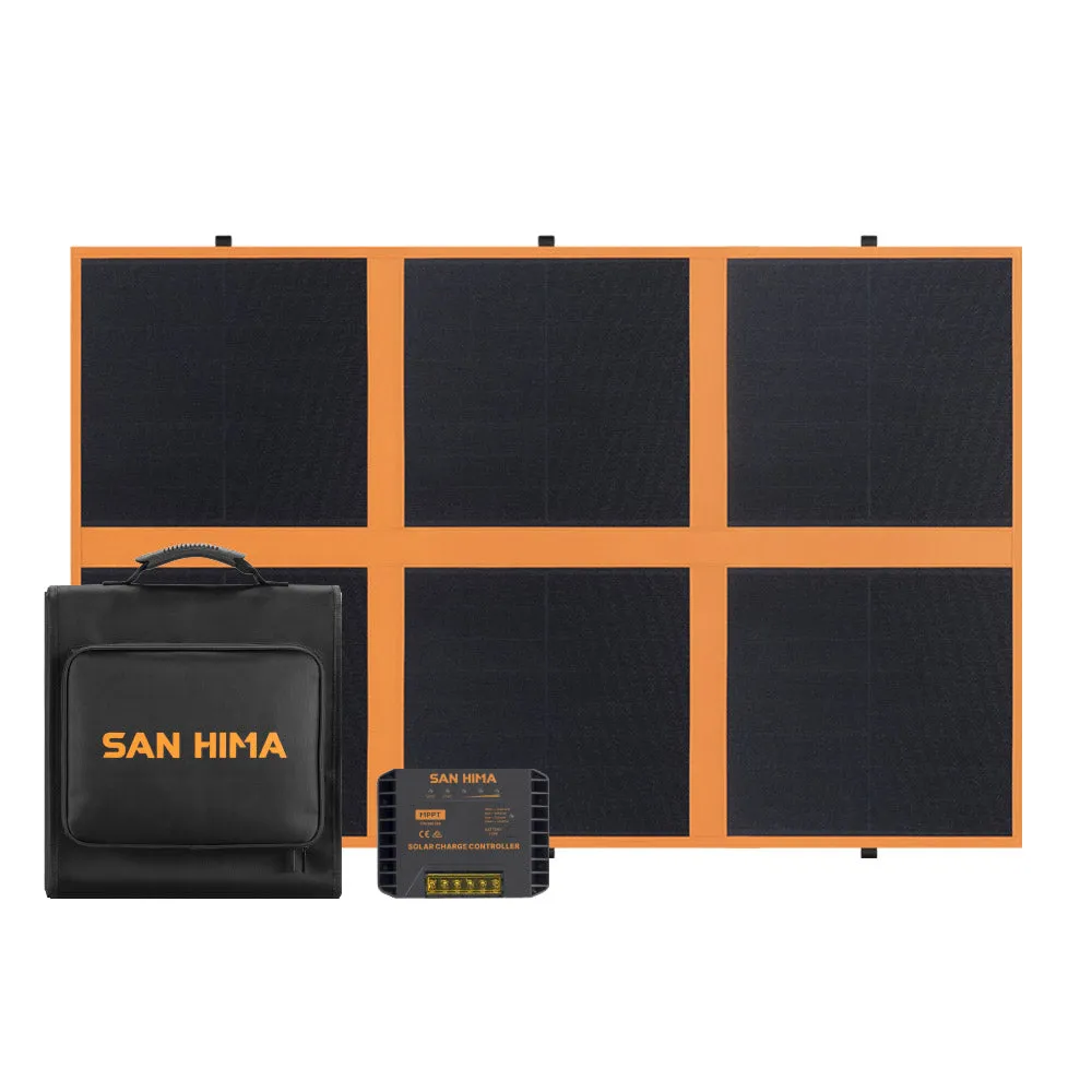 San Hima 12V 160W Folding Solar Blanket Flexible Blanket Kit Camping Charging