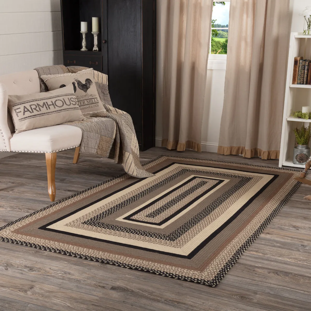 Sawyer Mill Charcoal Jute Rug Rect w/ Pad 60x96