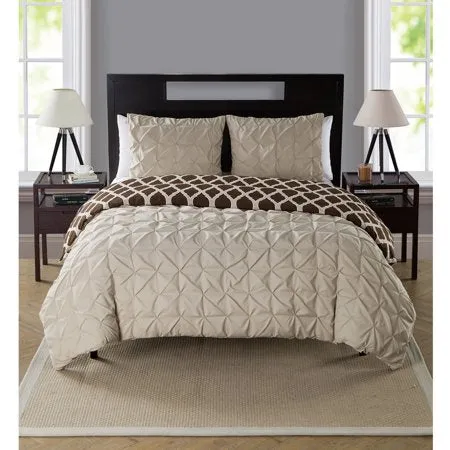 Scottsdale Pinch Pleat Reversible 3-Piece Bedding Duvet Cover Set