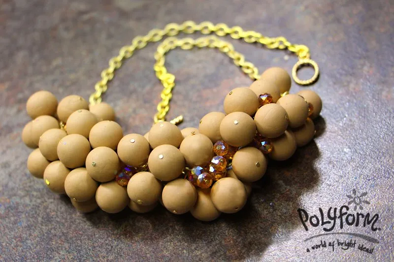 Sculpey Soufflé Latte Ball Necklace