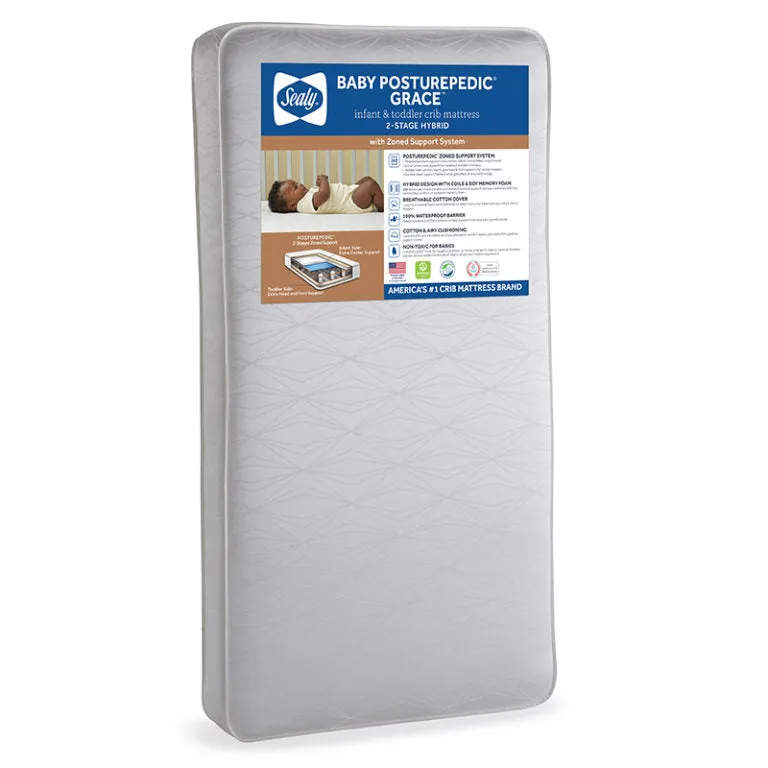 Sealy Baby Posturepedic Grace 2-Stage Hybrid Crib and Toddler Mattress