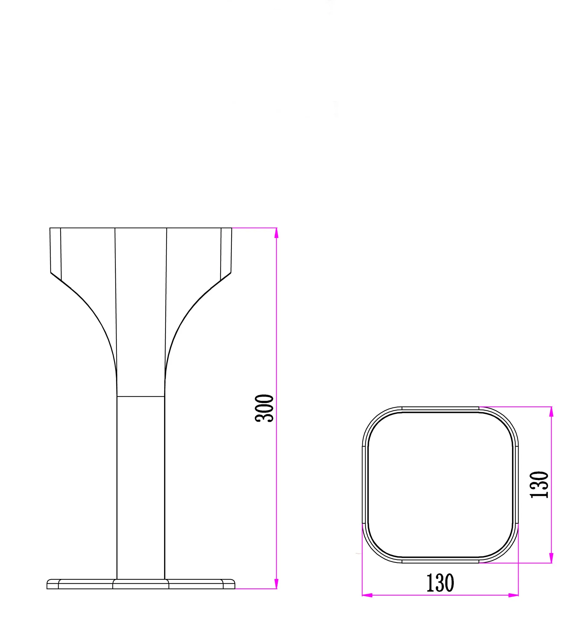 SHU: LED 2 way Surface Mounted Bollard Lights IP65