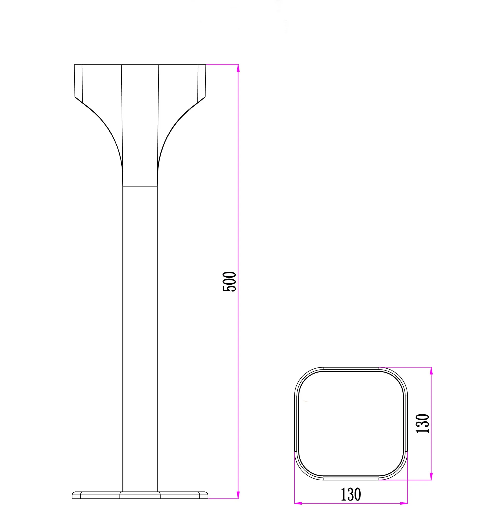 SHU: LED 2 way Surface Mounted Bollard Lights IP65