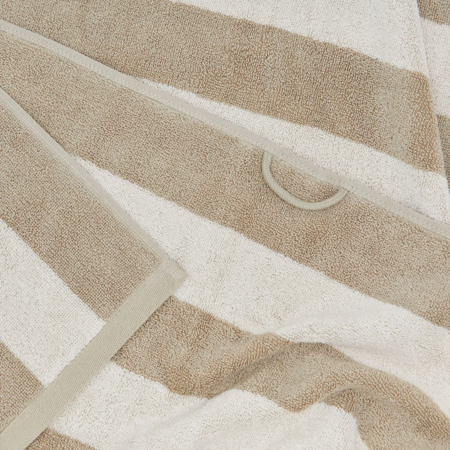 Simple Striped Terry Towel - Ivory/Flax