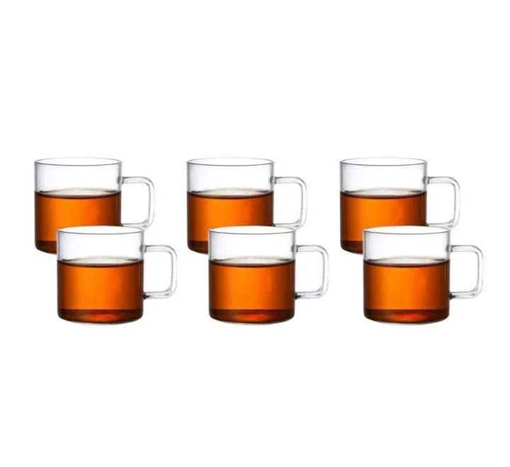 Single Wall Borosilicate Glass Cup 6 Piece