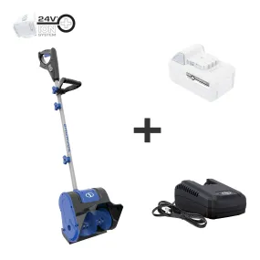 Snow Joe 24V-SS10-XR 24-Volt iON  Cordless Snow Shovel Kit | 10-Inch | W/ 5.0-Ah Battery and Charger