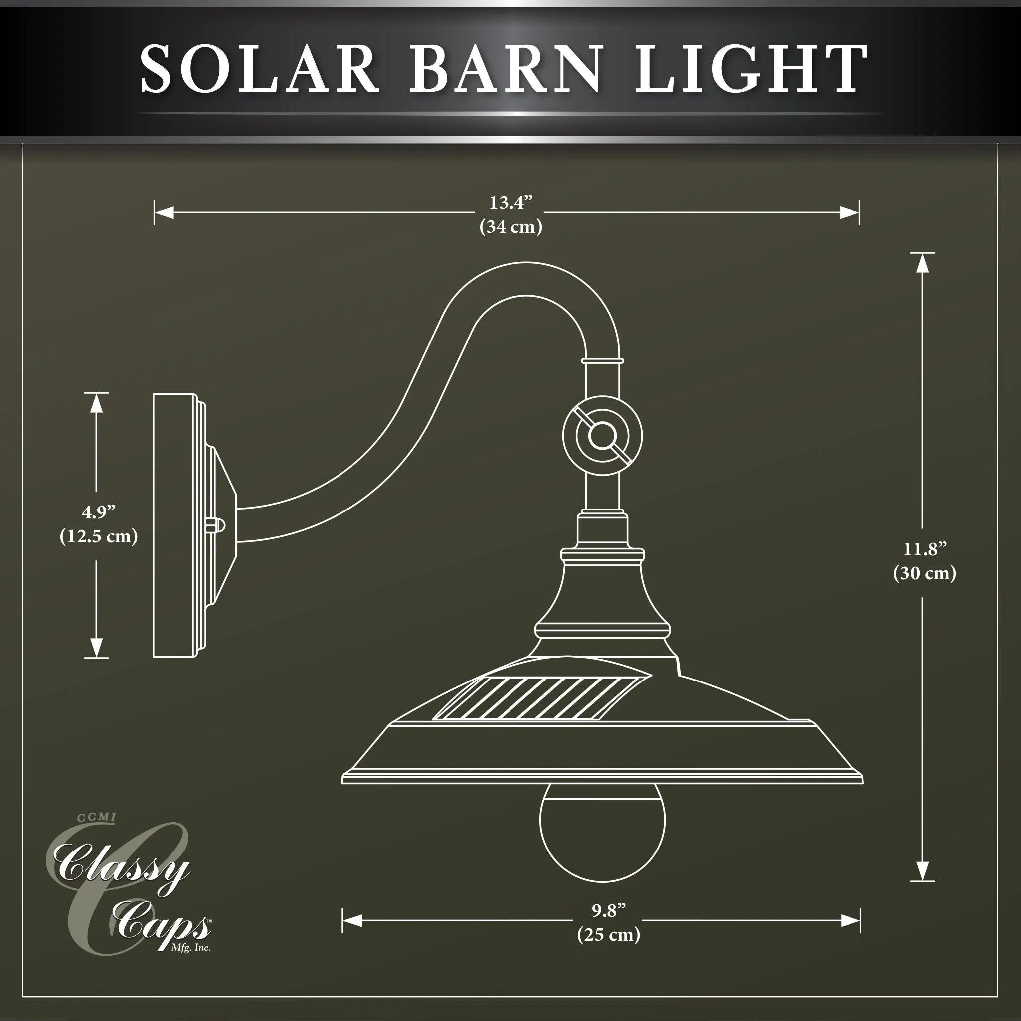 Solar Barn Light - Dark Bronze