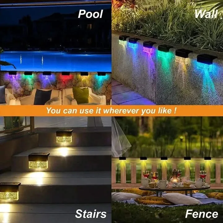 Solar LED Deck Lights for Home Garden Step Fence Deck Decoration Lamp Waterproof (Pack of 8)