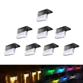 Solar LED Deck Lights for Home Garden Step Fence Deck Decoration Lamp Waterproof (Pack of 8)