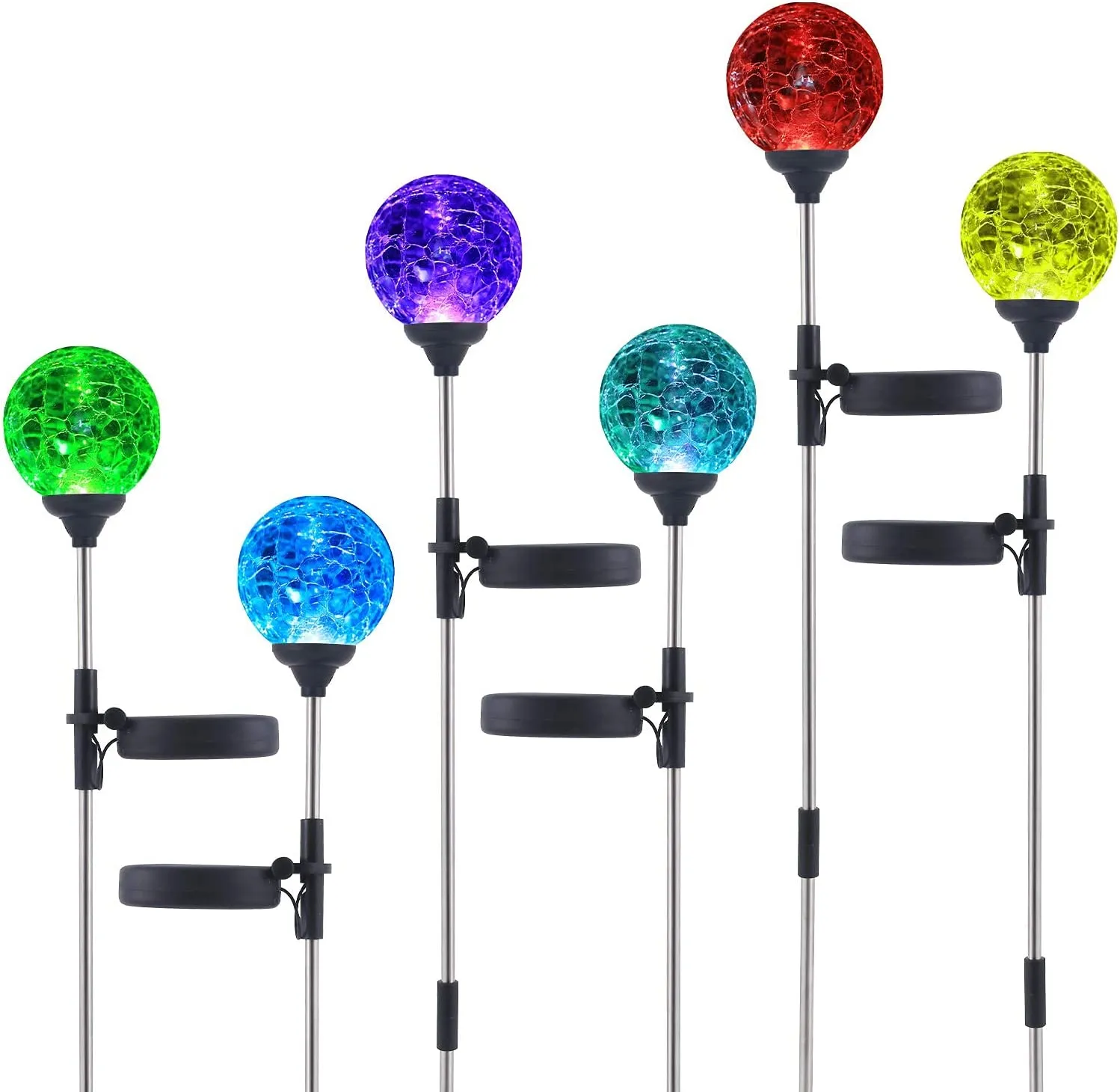 Solar Outdoor Garden Light Landscape Ball Stake Lights, 6 Pack