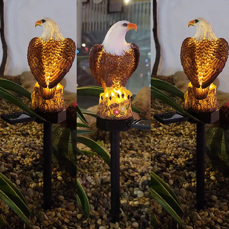 Solar powered owl lawn light for garden decoration