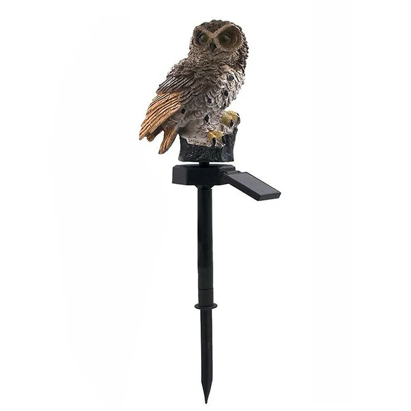 Solar powered owl lawn light for garden decoration