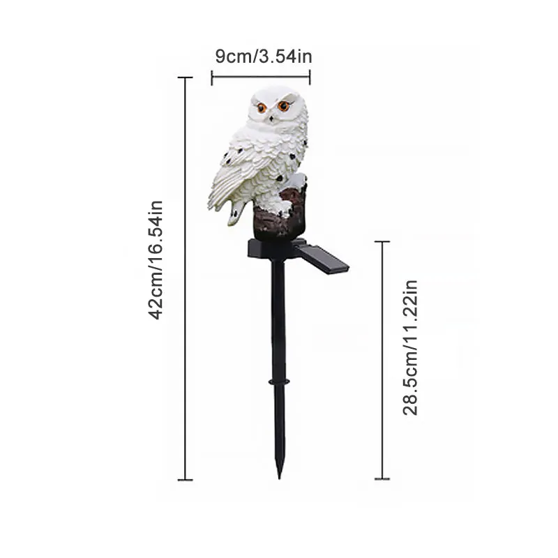 Solar powered owl lawn light for garden decoration