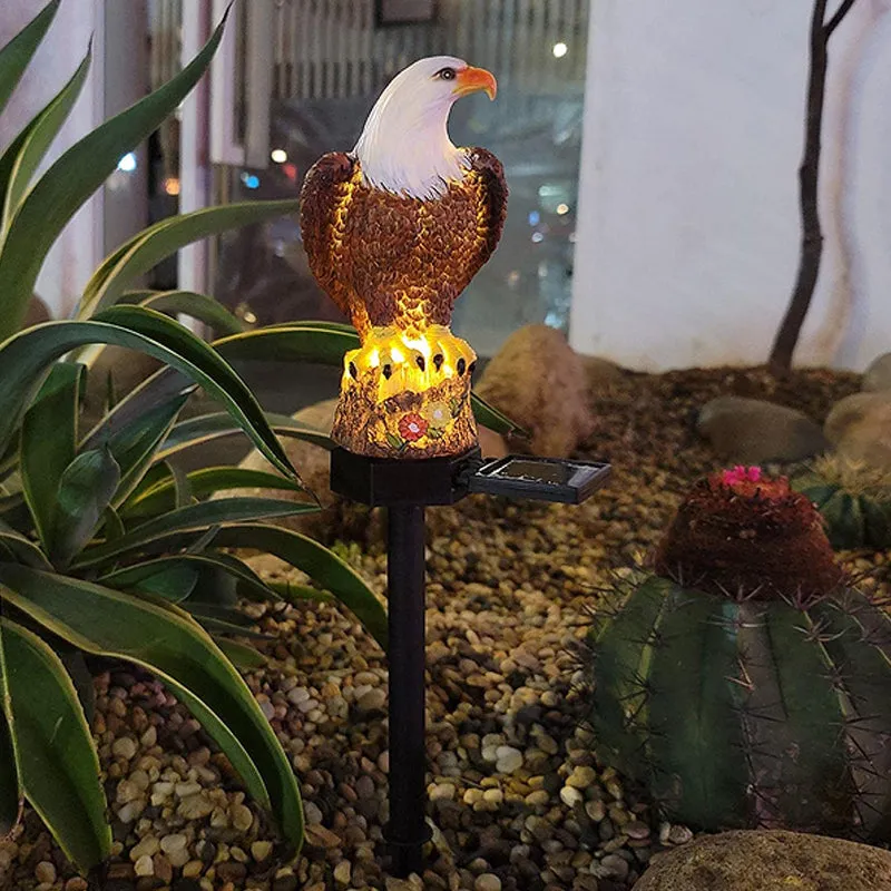 Solar powered owl lawn light for garden decoration