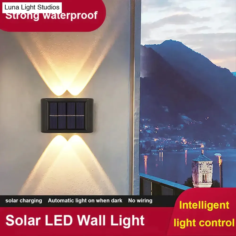 Solar Wall Lamp Outdoor Waterproof Up And Down Luminous Lighting