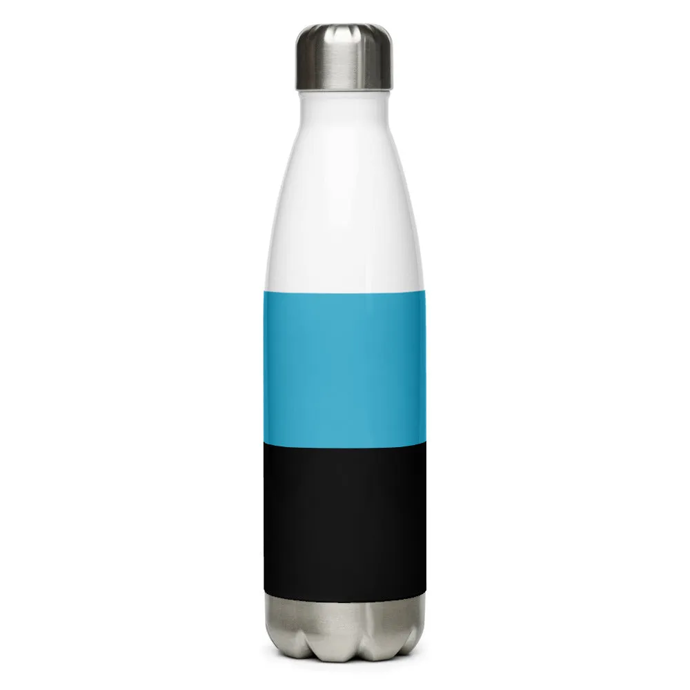 Stainless Steel Water Bottle Teal and Houndstooth