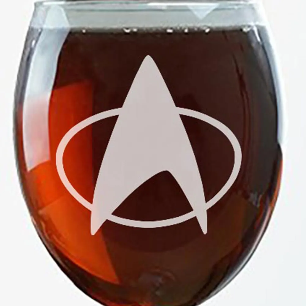 Star Trek: The Next Generation Delta Laser Engraved Wine Glass