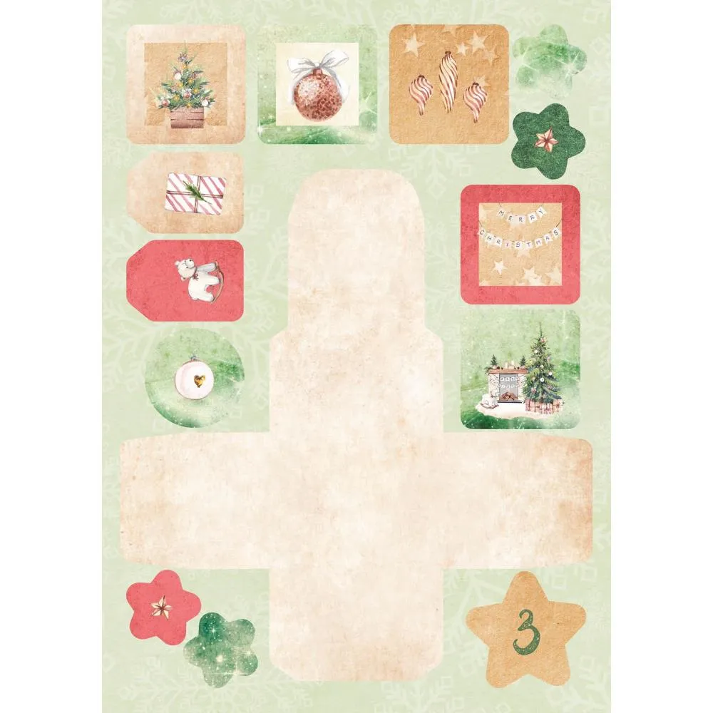 Studio Light Essentials - DIY Die-Cut Block Advent Calendar - Nr. 28, Christmas At Home*