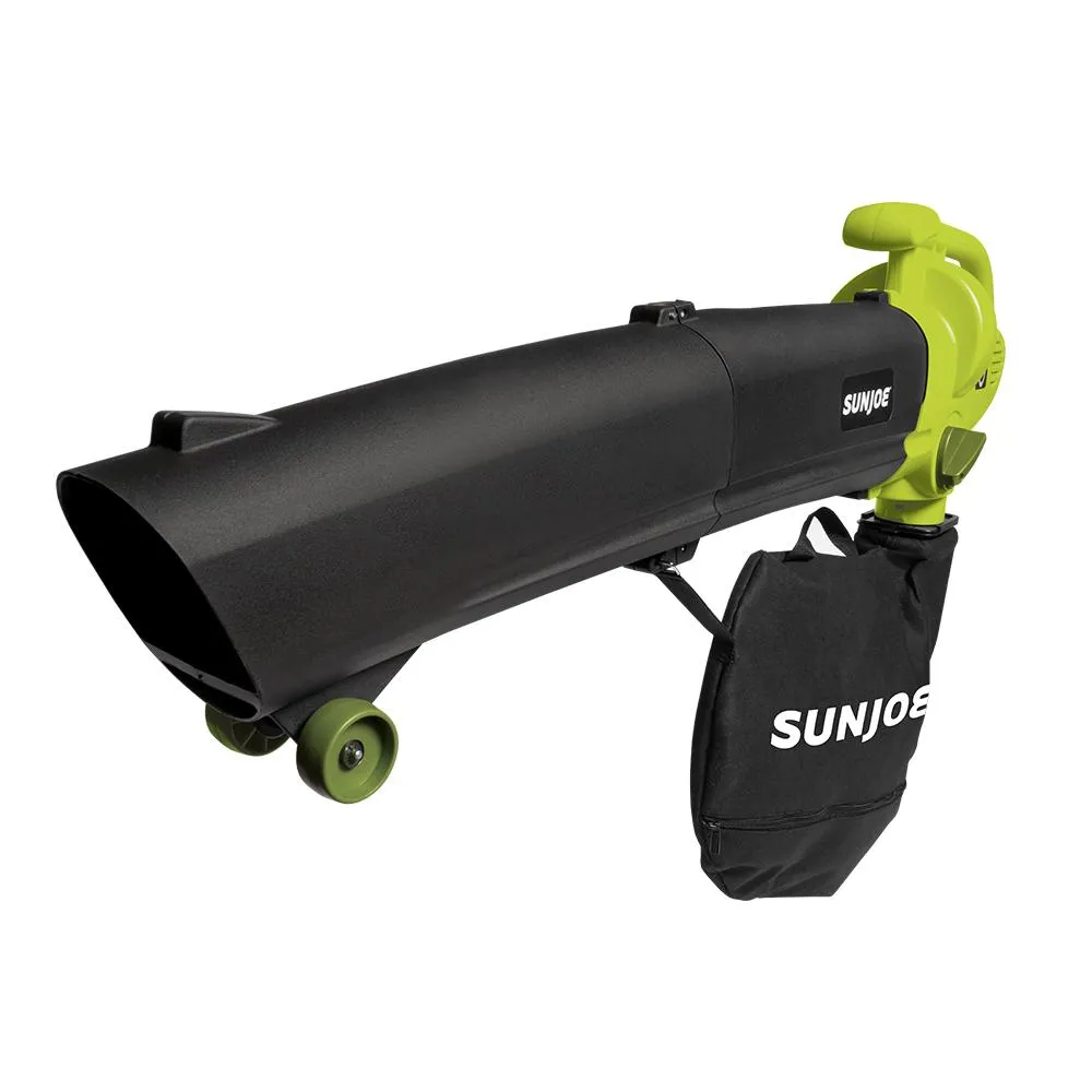 Sun Joe SBJ604E-RM 3-in-1 Electric Blower | 200 MPH | 12 Amp | Vacuum | Mulcher (Certified Refurbished)