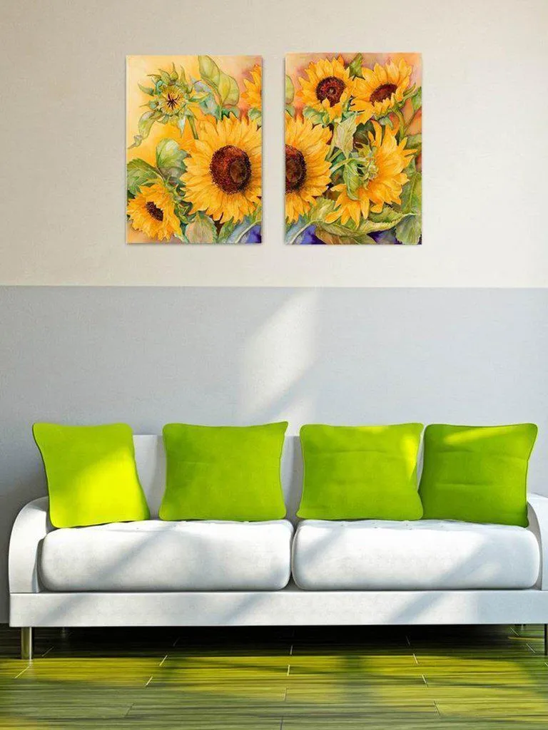 Sunflower Print Cloth Art 2pcs