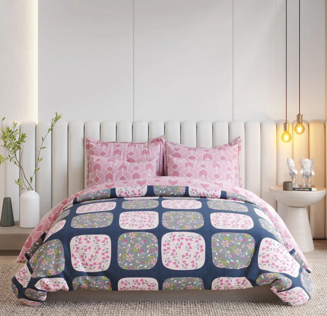 Super Soft Flamingo Design Ac Comforter Set (4 pc Set, King size)